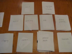 Make a Household Planner Notebook: Label your piles!