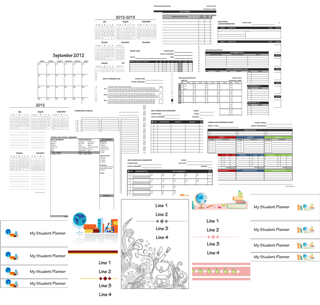 Homeschool Planner & Student Assignment Book Pages