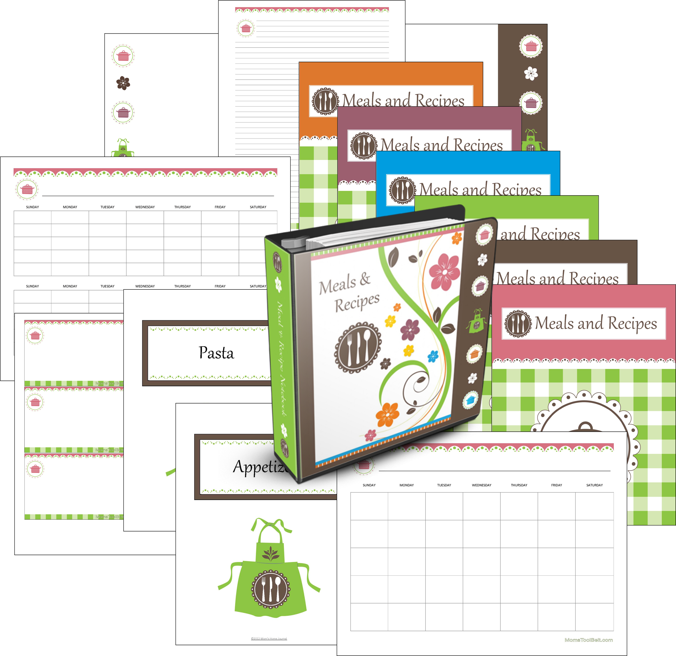 Menu Planner Pages for Your Household Notebook