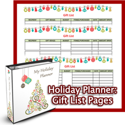 Holiday Planner Gift List Pages